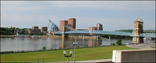 View of Ohio River looking across to N. Kentucky